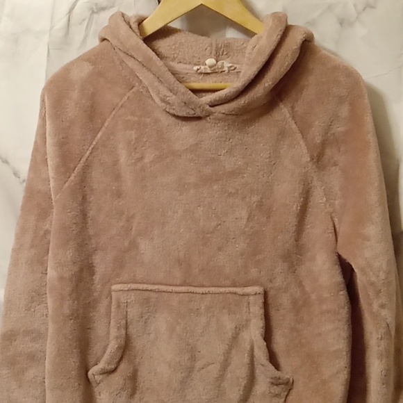 Hippie Rose crop fleece hooded pull over Med oversized 💙💙💙💙 - Picture 2 of 10